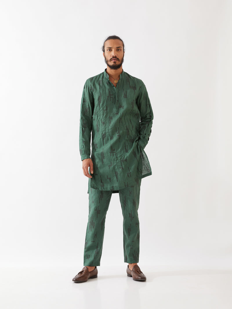 EMMETT CIRCUIT KURTA SET - GREEN