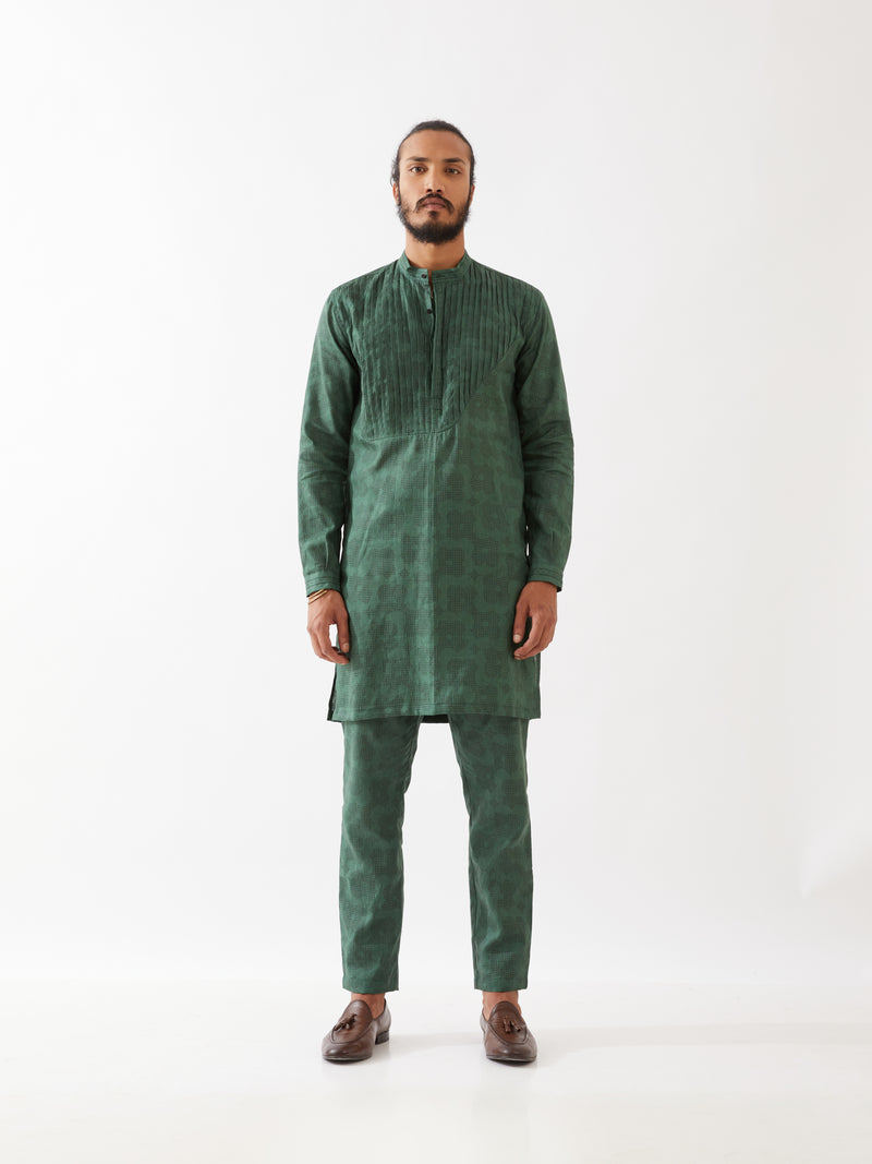 ACE FLORA KURTA SET - GREEN