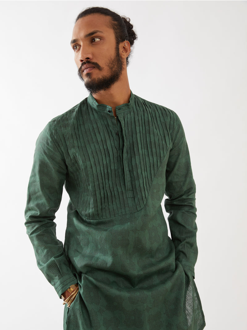 ACE FLORA KURTA SET - GREEN