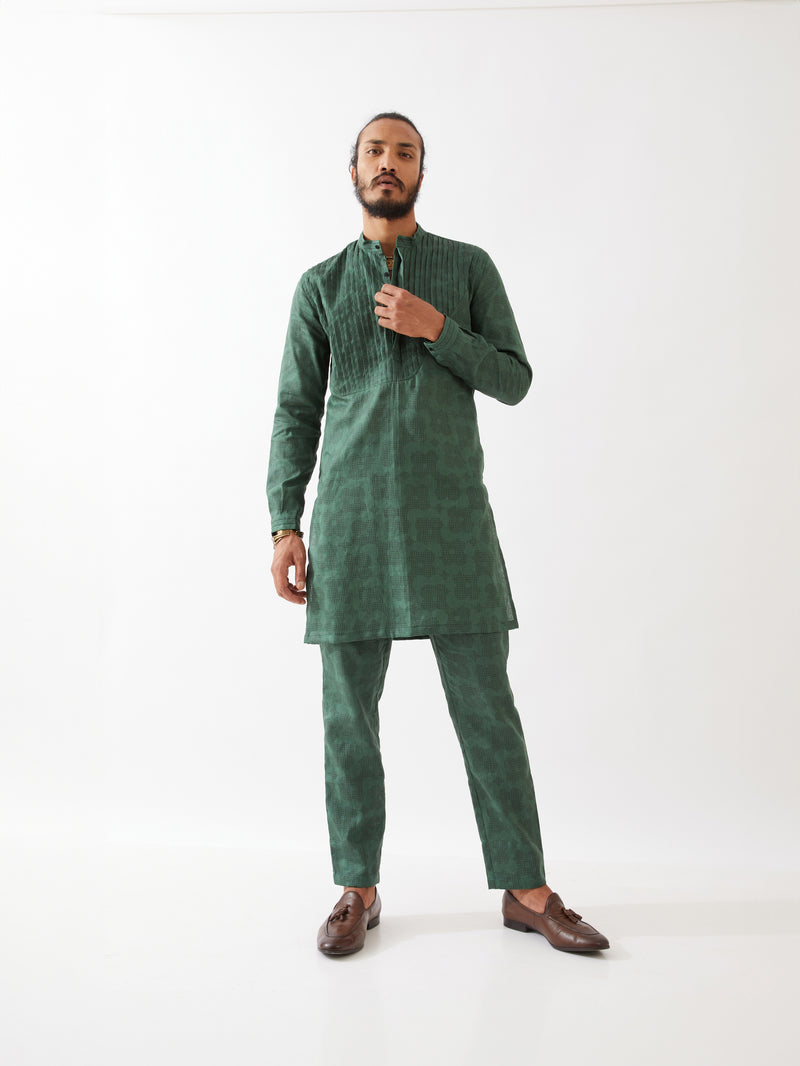 ACE FLORA KURTA SET - GREEN