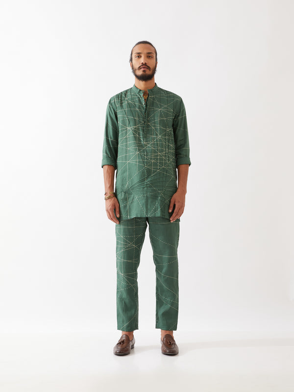 JASPER NETWORK KURTA SET - GREEN