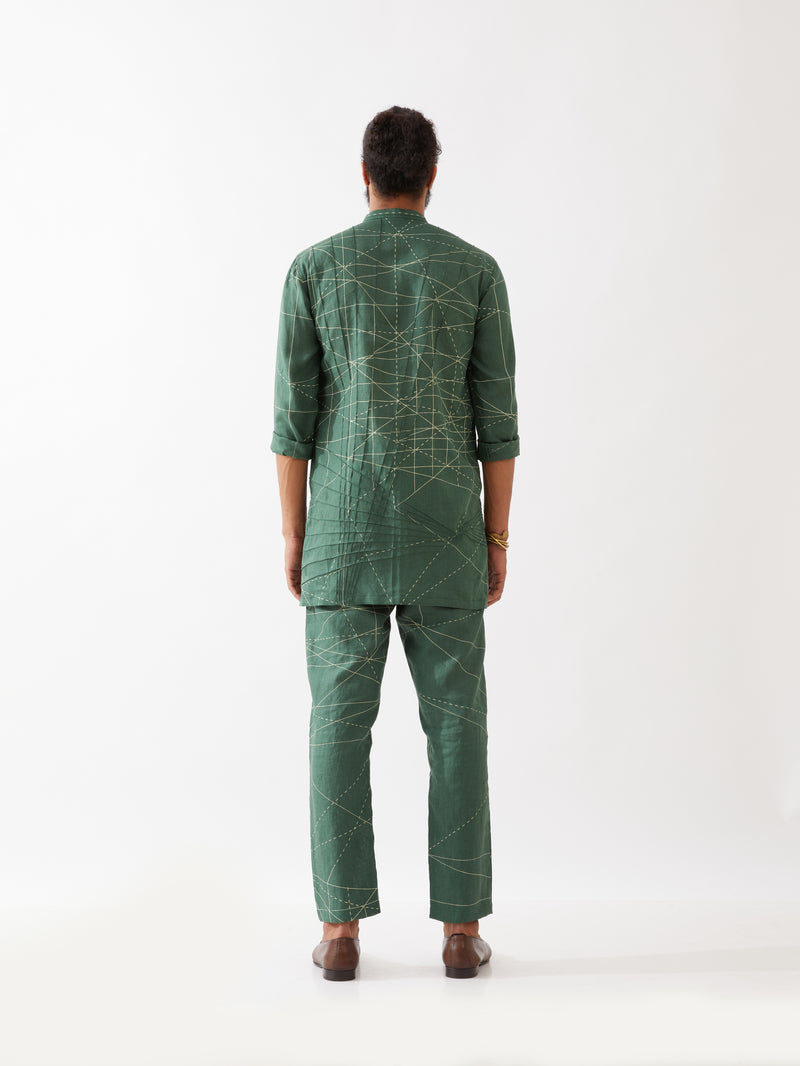 JASPER NETWORK KURTA SET - GREEN