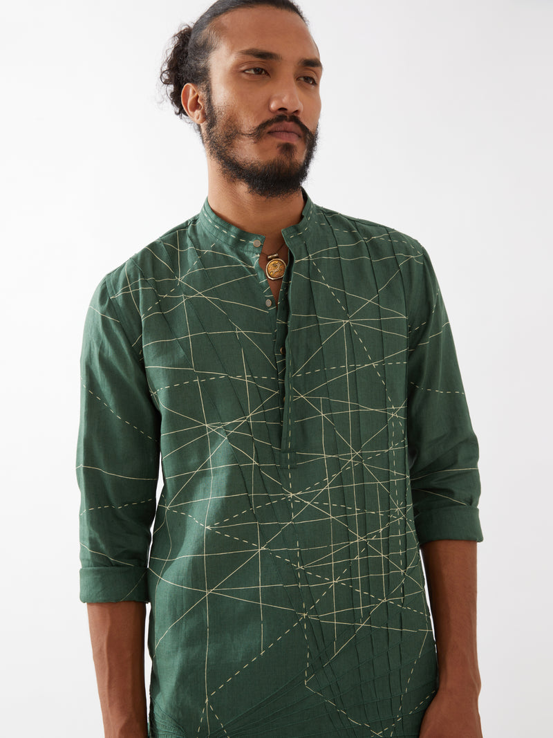 JASPER NETWORK KURTA SET - GREEN