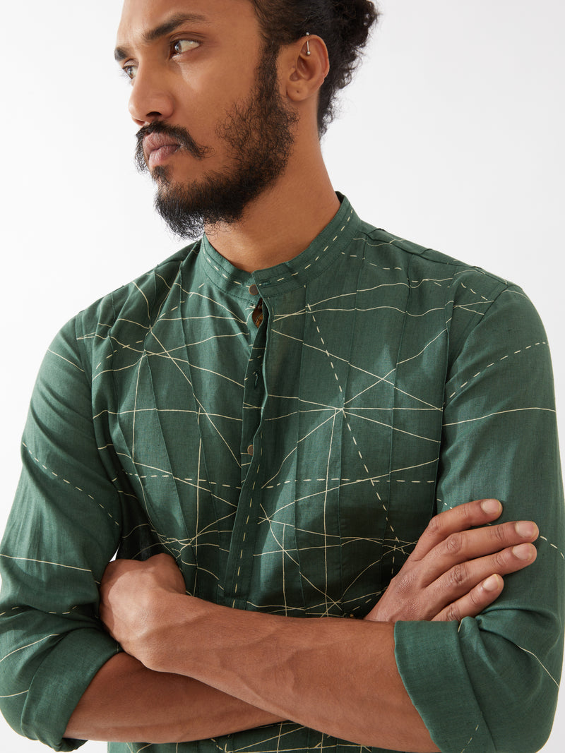 JASPER NETWORK KURTA SET - GREEN