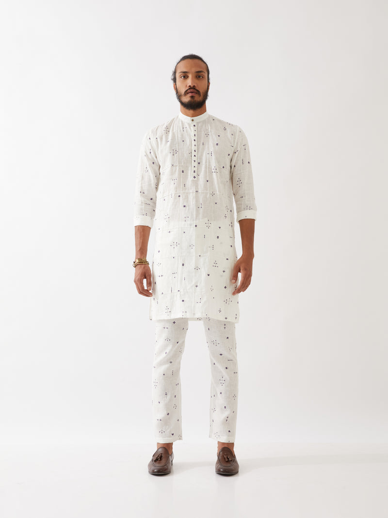 DIEGO ELEMENTS KURTA SET - WHITE