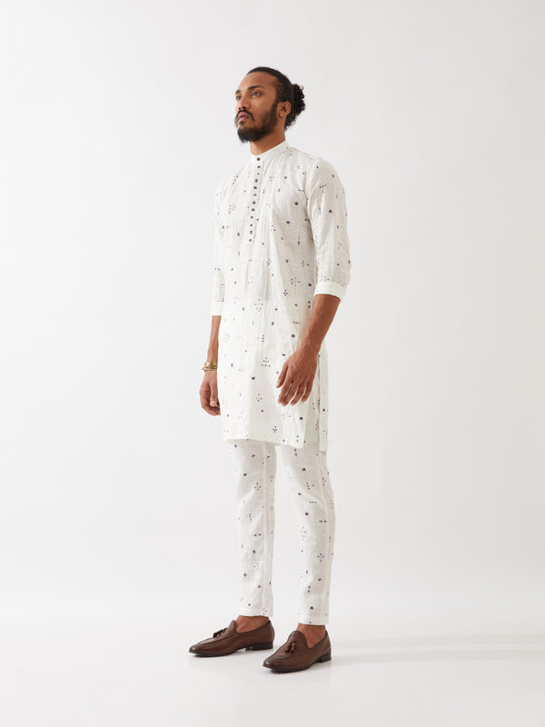 DIEGO ELEMENTS KURTA SET - WHITE