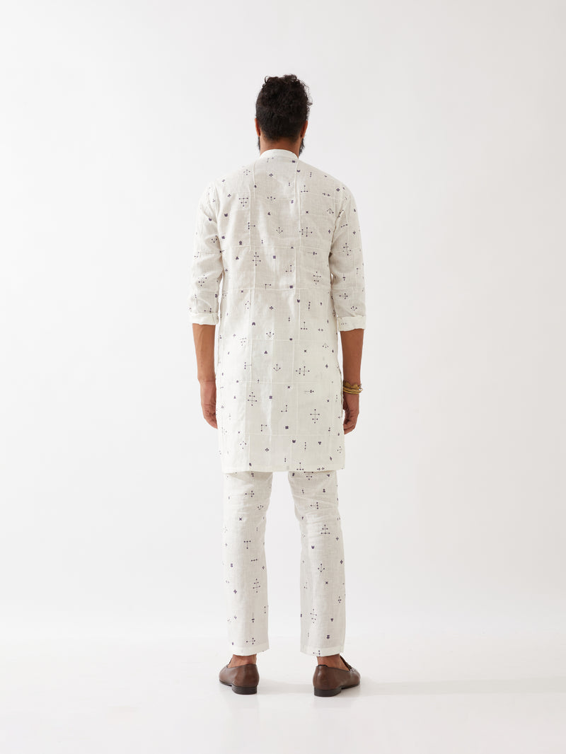 DIEGO ELEMENTS KURTA SET - WHITE