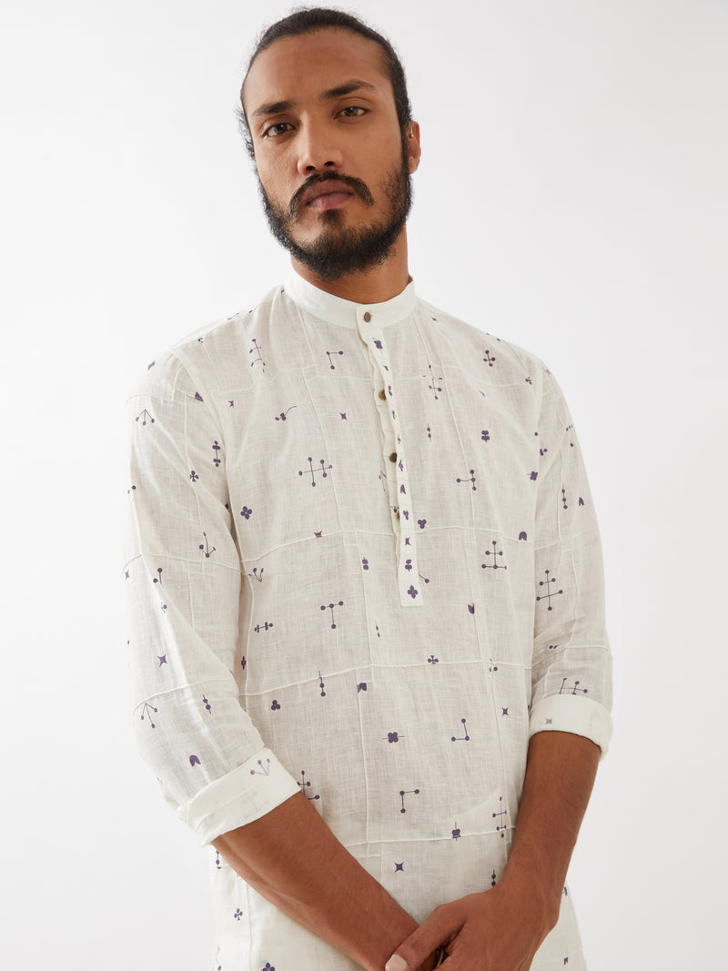 DIEGO ELEMENTS KURTA SET - WHITE