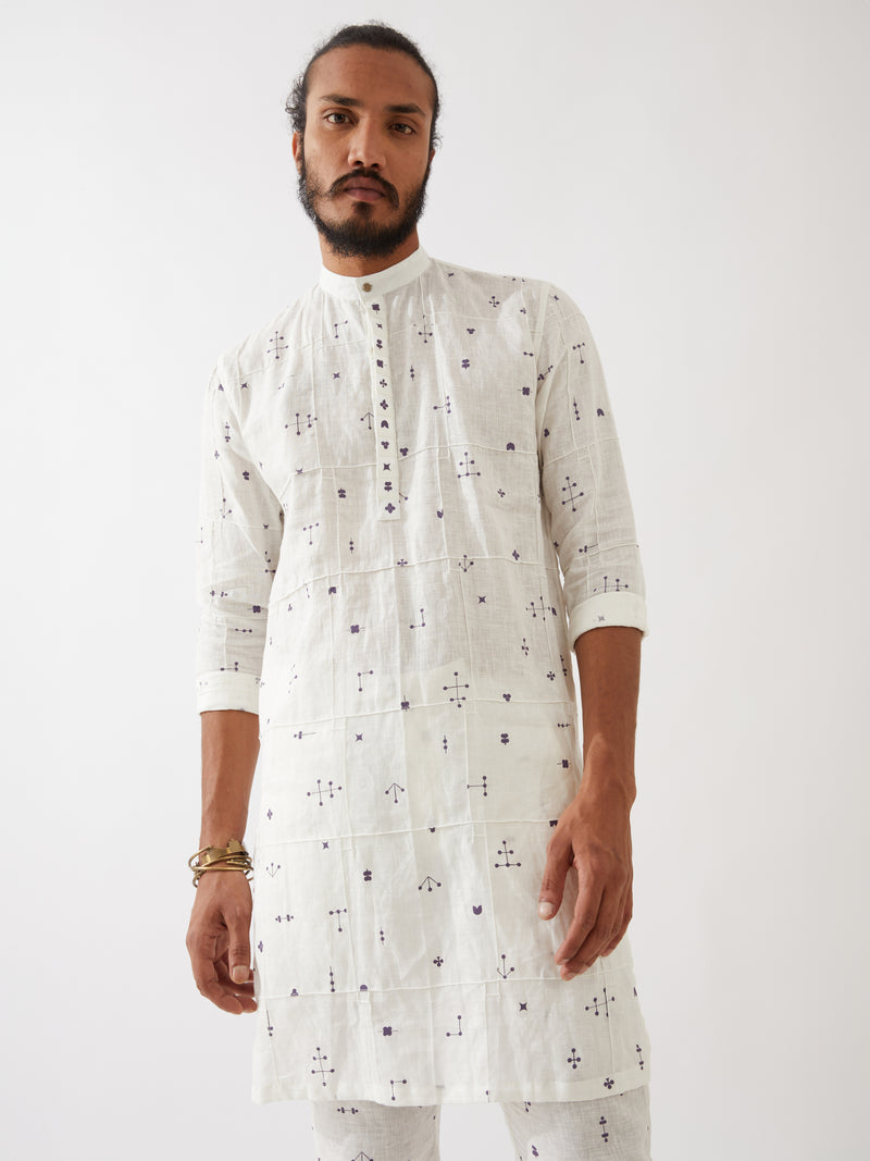 DIEGO ELEMENTS KURTA SET - WHITE