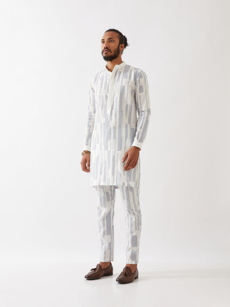 VINCENT SPACES KURTA SET - WHITE