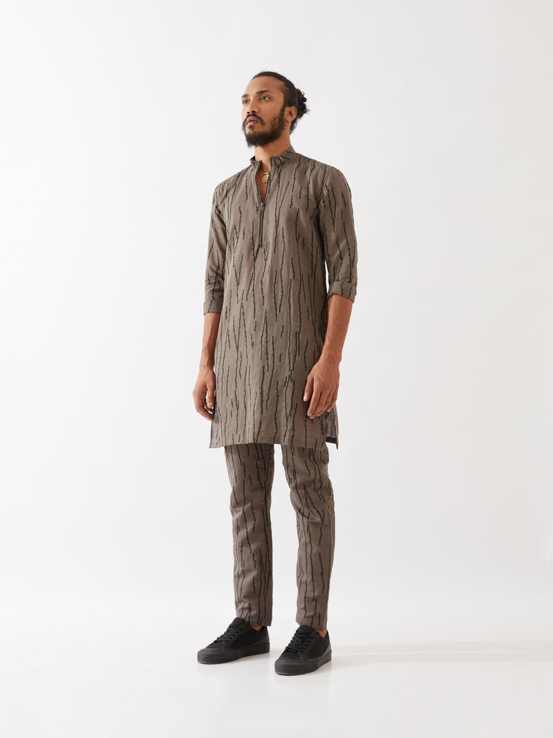 LUIS RAIN KURTA SET - GREY