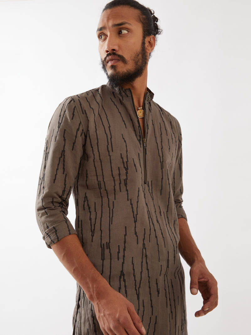 LUIS RAIN KURTA SET - GREY