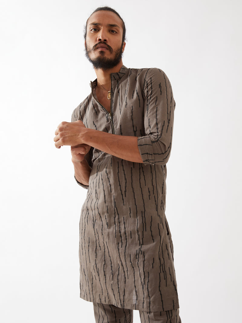 LUIS RAIN KURTA SET - GREY