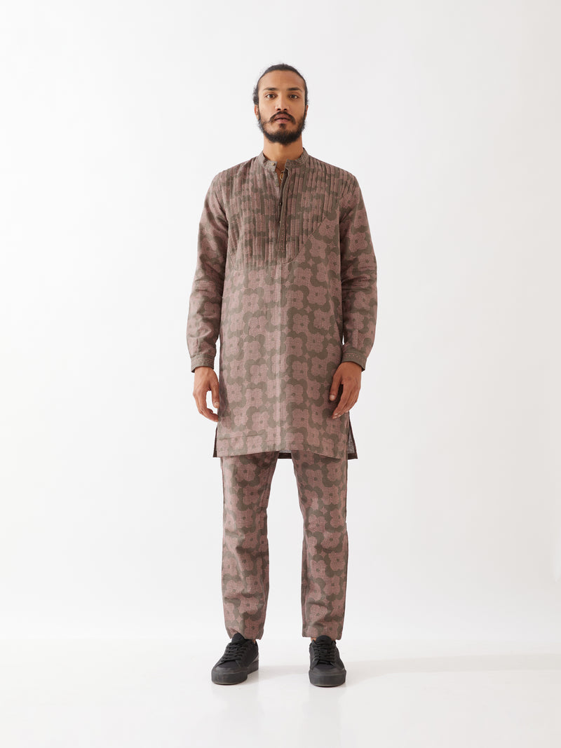 ACE FLORA KURTA SET - GREY