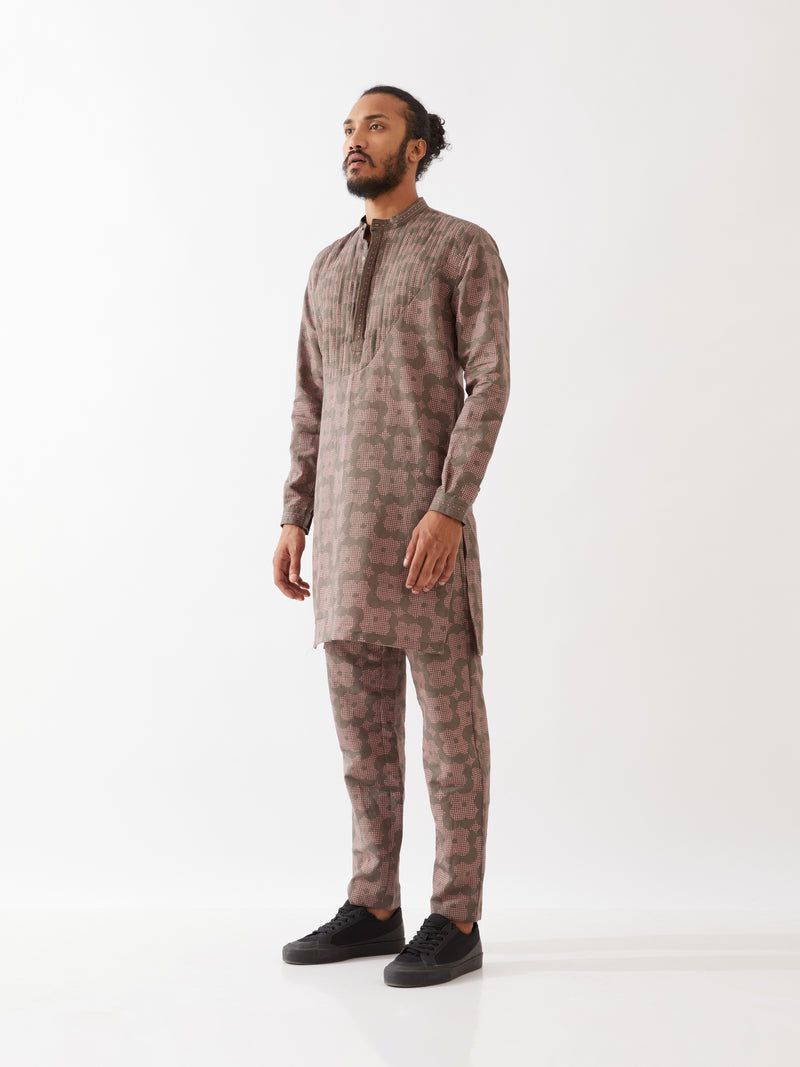 ACE FLORA KURTA SET - GREY