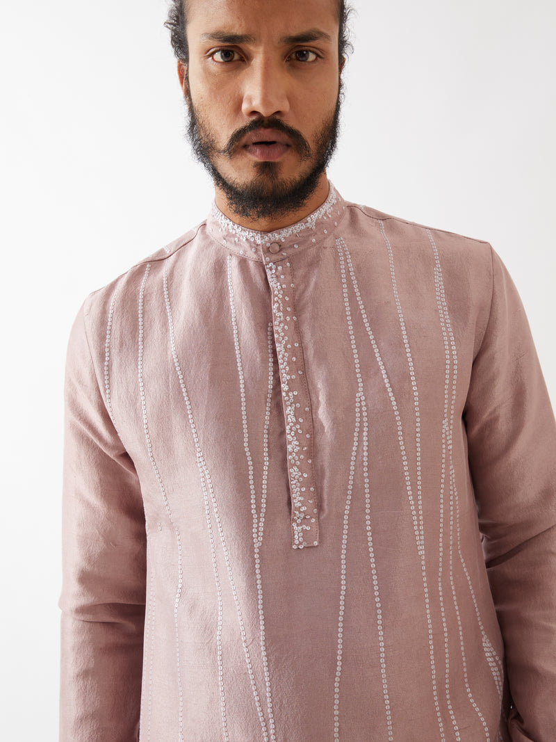 MARCUS SILK KURTA SET - PURPLE