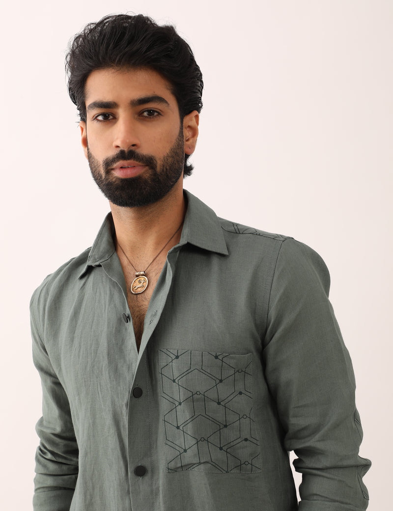 VEDANT SHIRT SET - GREEN