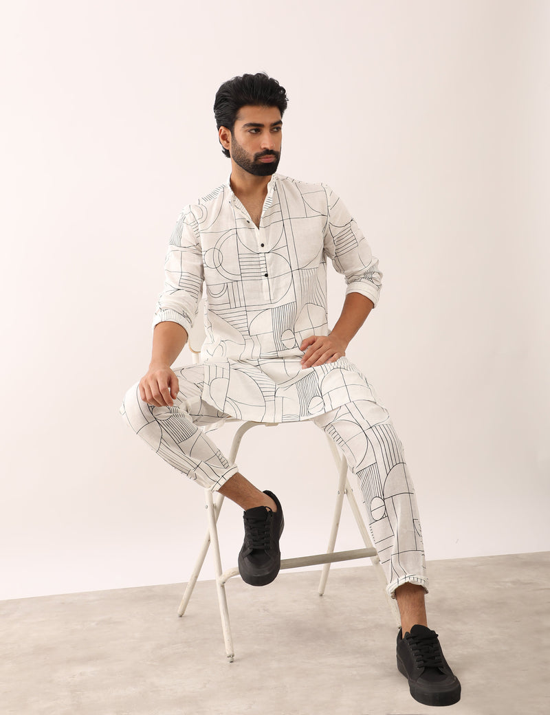 PRANAV GATSBY KURTA - WHITE