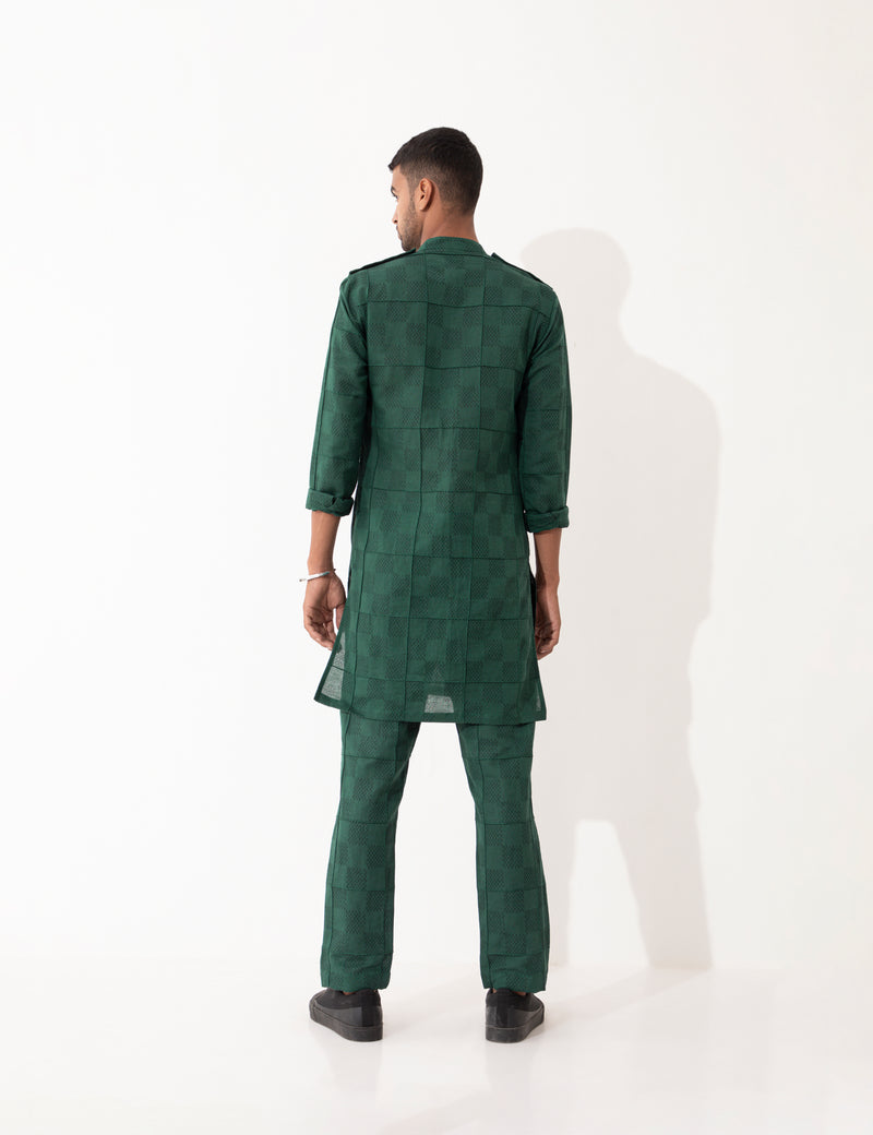 AUBREY MESH KURTA - GREEN