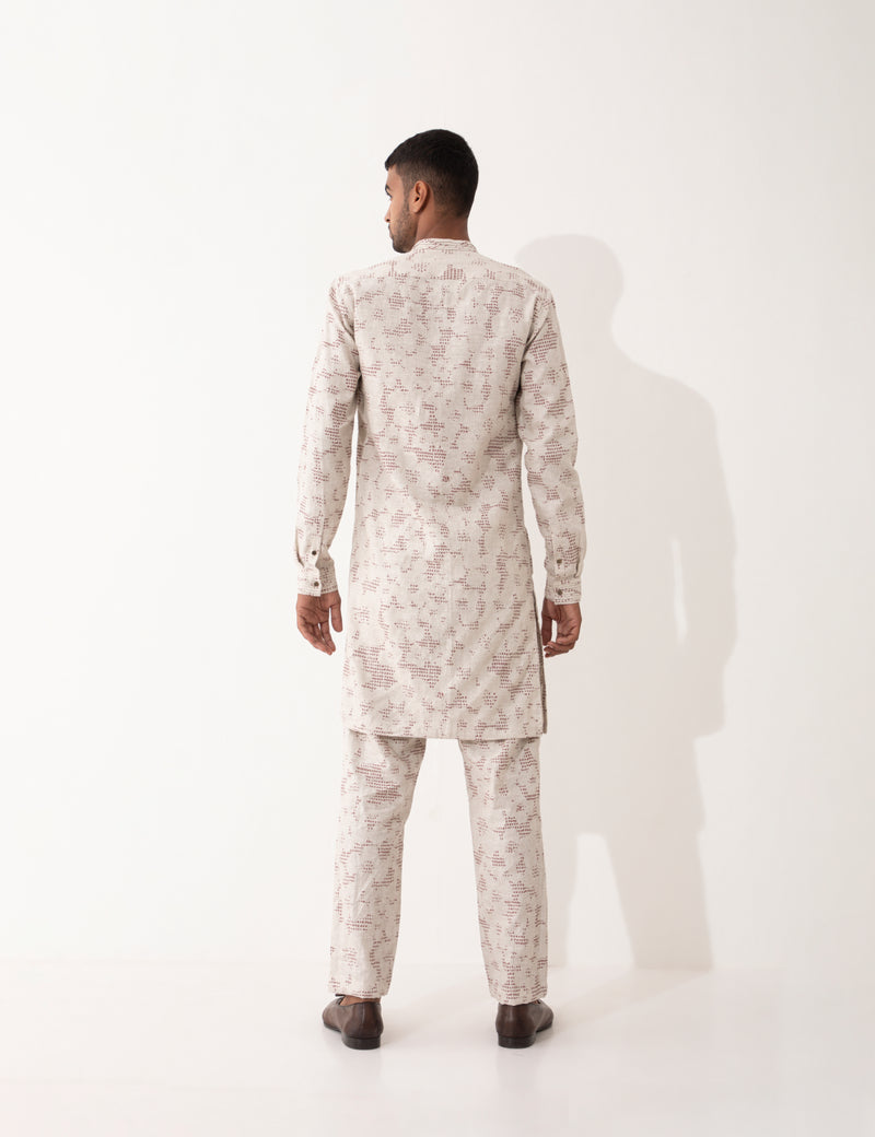 TORY VOID KURTA SET- IVORY