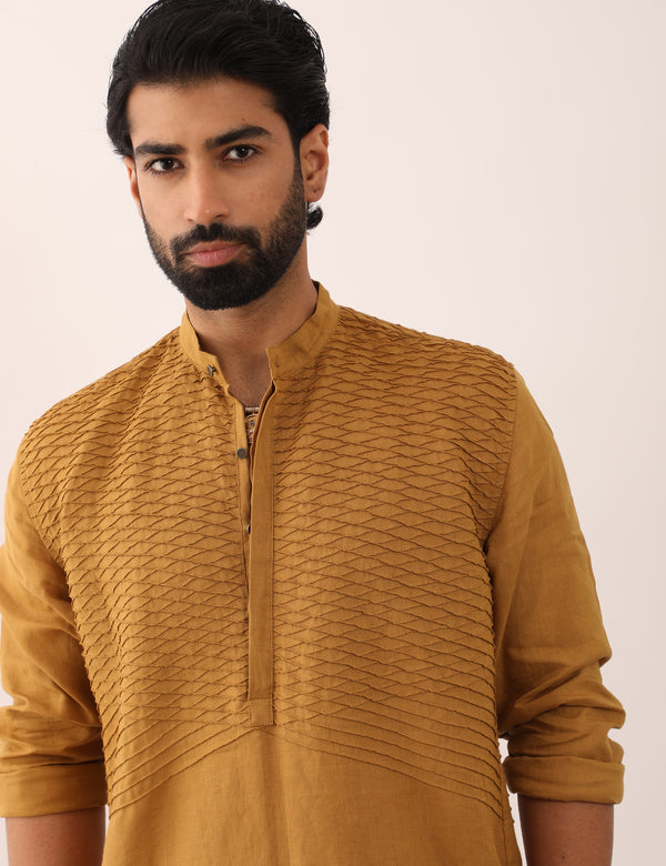 NAKSH KURTA SET - MUSTARD