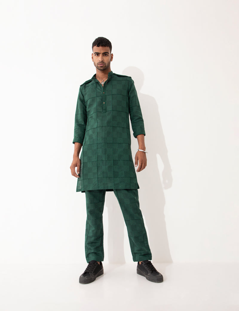 AUBREY MESH KURTA - GREEN