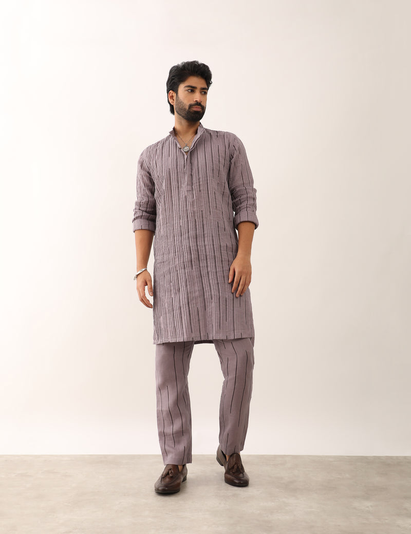 KALPIT STRIPES KURTA SET - PURPLE