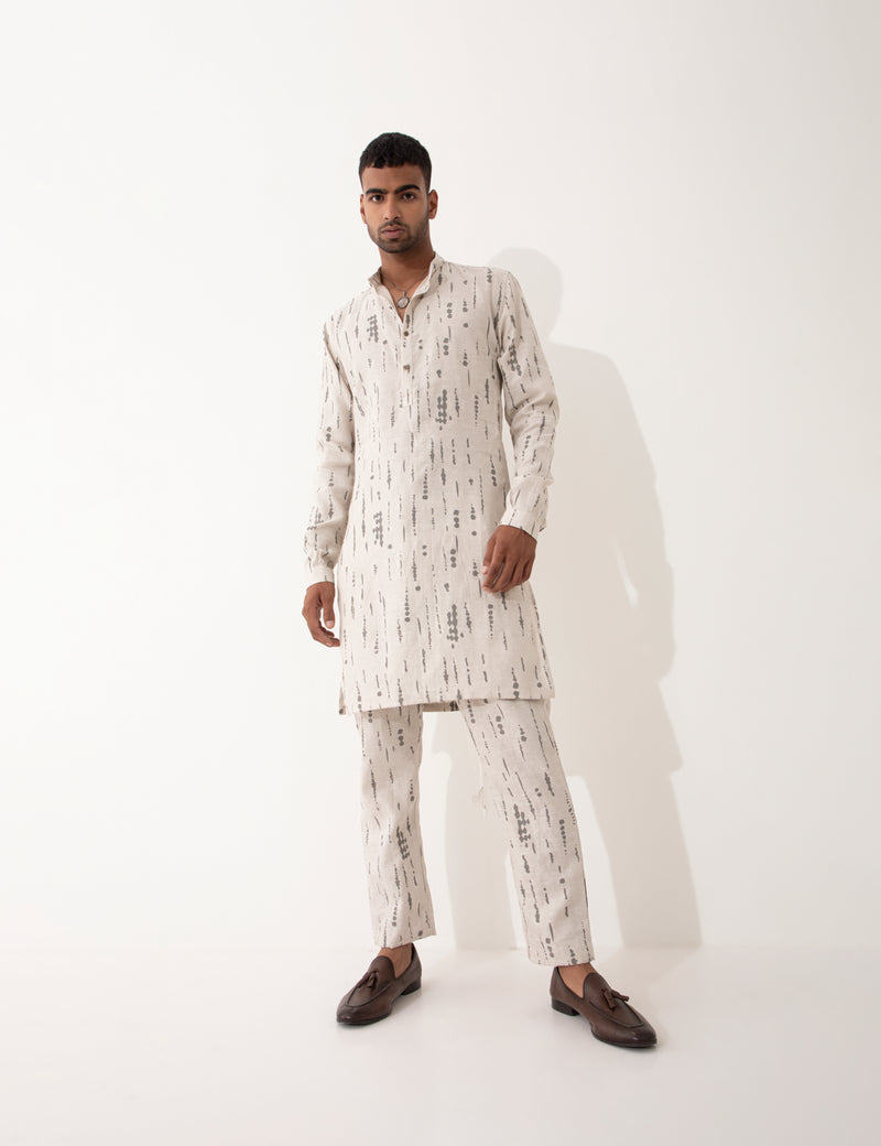 ZANDER BLOT KURTA - IVORY