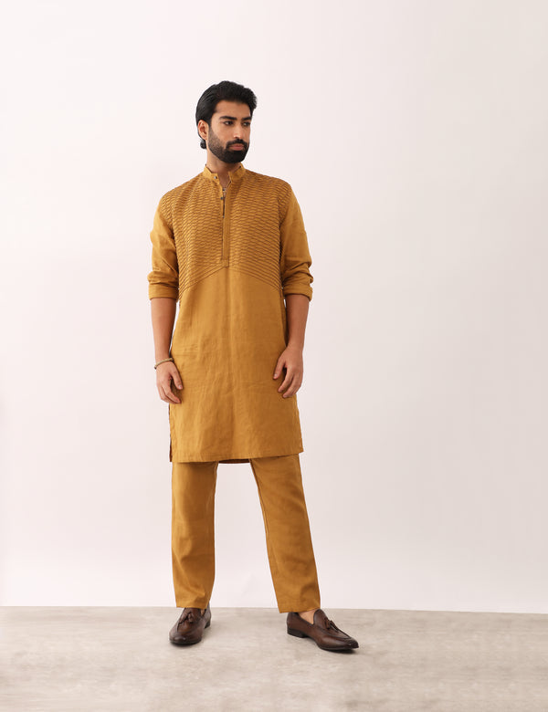 NAKSH KURTA SET - MUSTARD