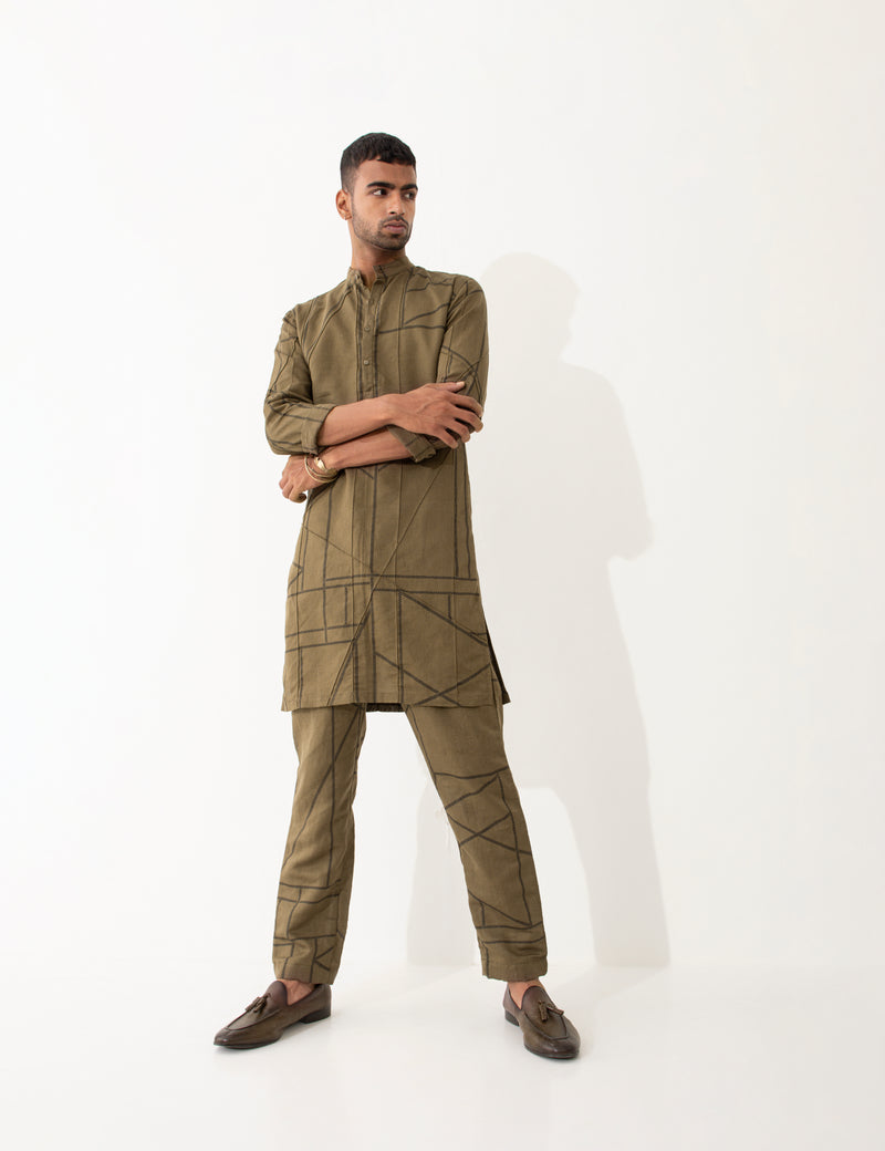 ED PIPELINE KURTA SET- BROWN