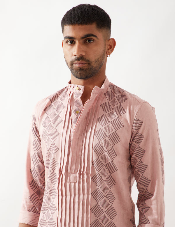 ZAKE BARBED KURTA - PINK