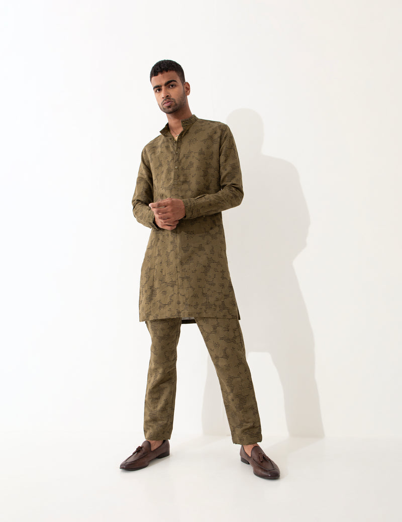 TORY VOID KURTA SET- BROWN