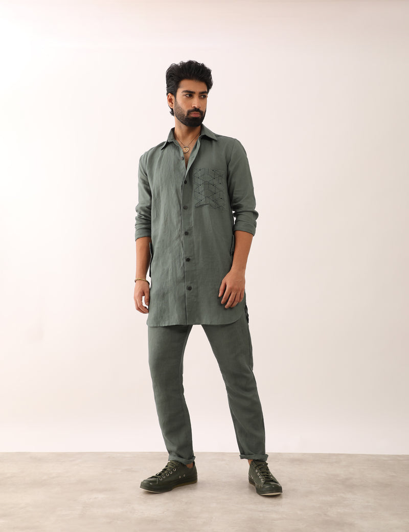 VEDANT SHIRT SET - GREEN