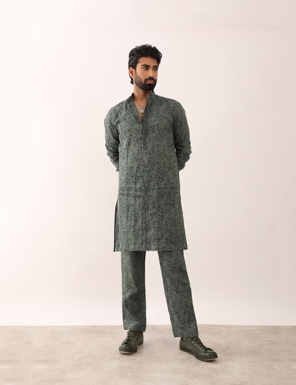 JAI FOREST KURTA SET - GREEN