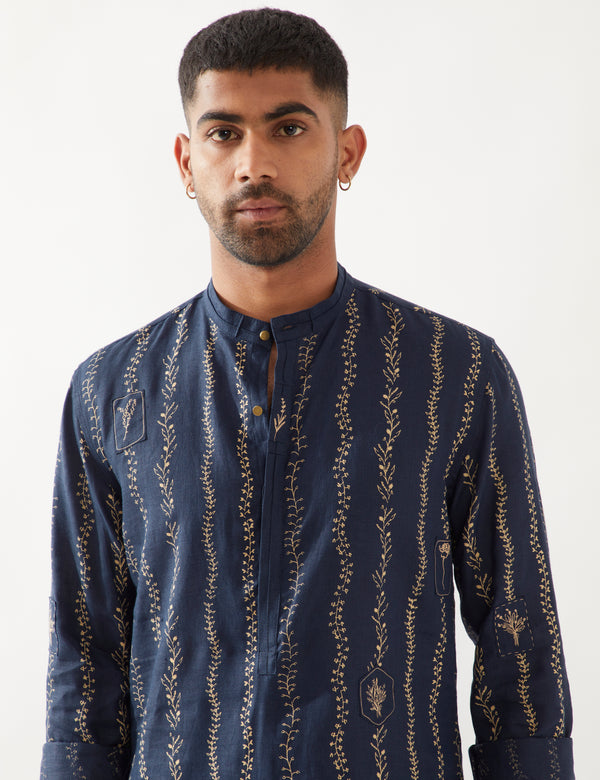 KEVIN VINE KURTA - NAVY