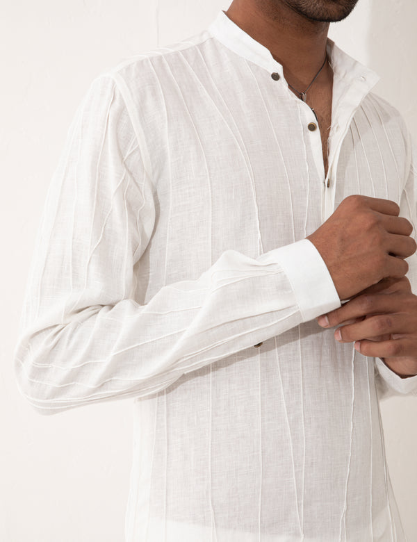 ASHER KURTA  - WHITE