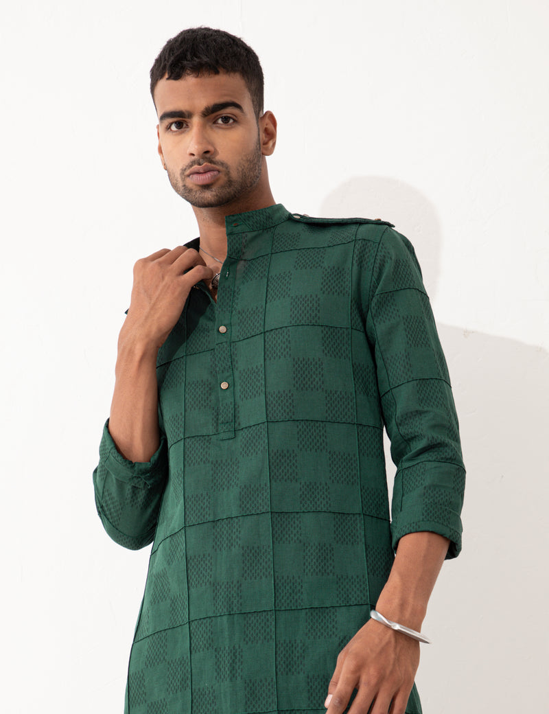 AUBREY MESH KURTA - GREEN