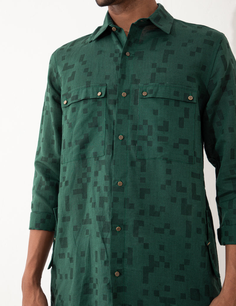 FEZZI CUBE  SHIRT SET - GREEN