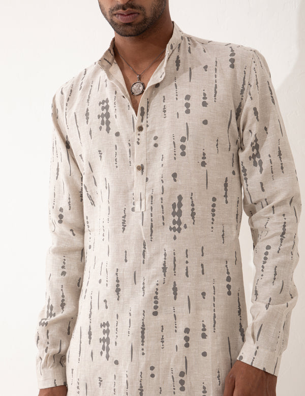 ZANDER BLOT KURTA - IVORY