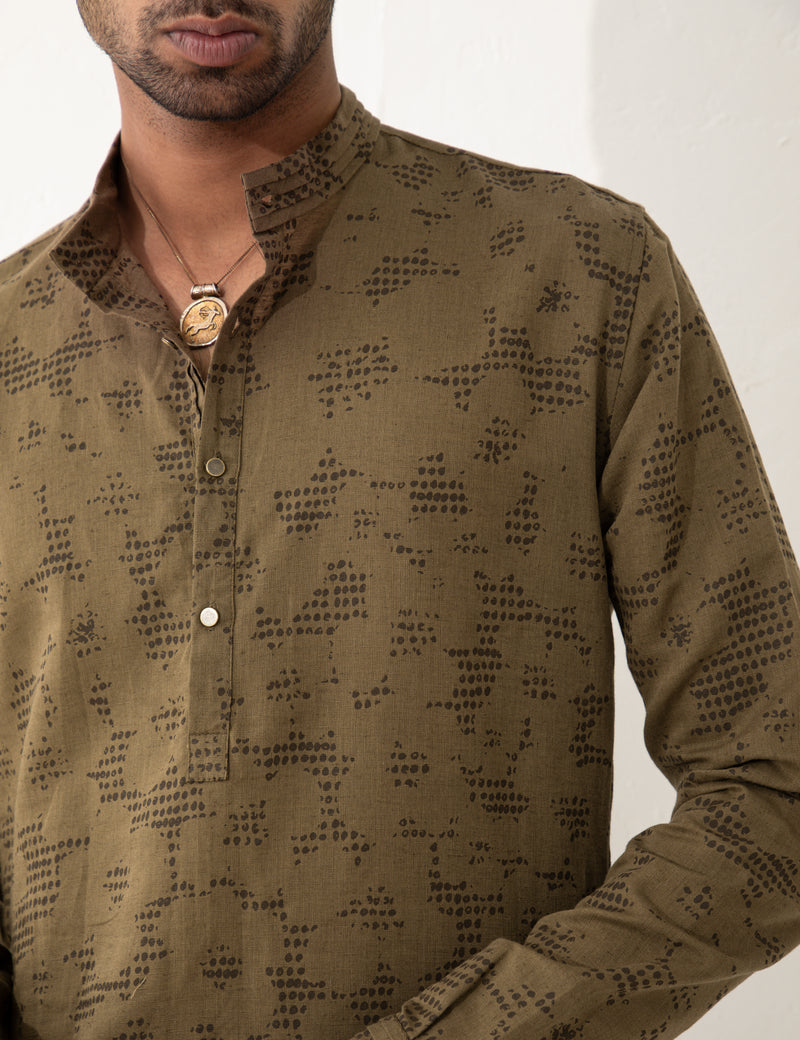 TORY VOID KURTA SET- BROWN