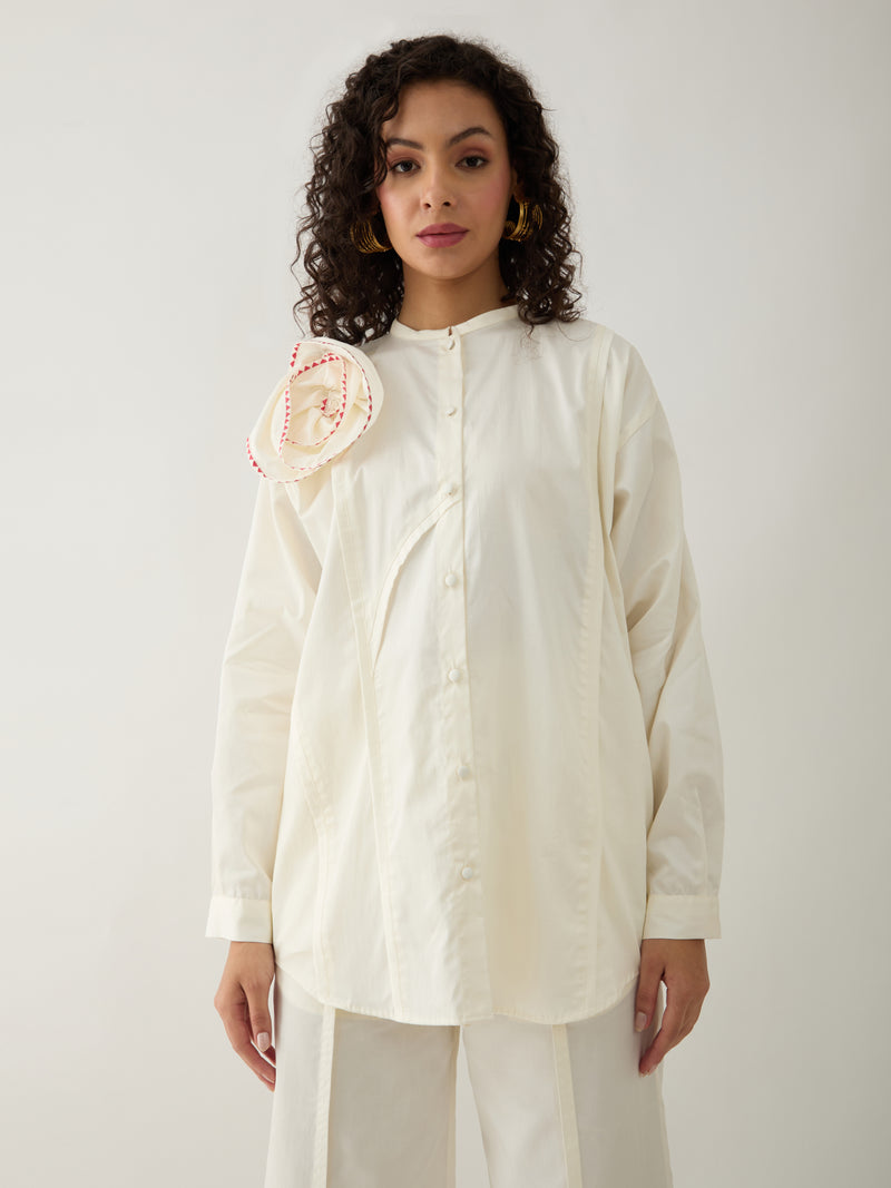 ROSETTE SHIRT - OFF WHITE