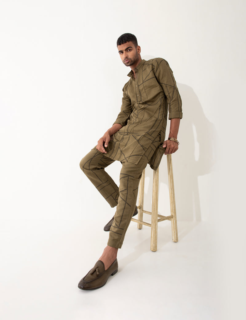 ED PIPELINE KURTA - BROWN