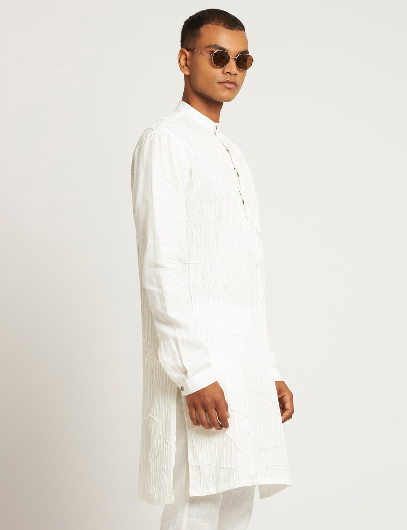 HISAR KURTA  - WHITE