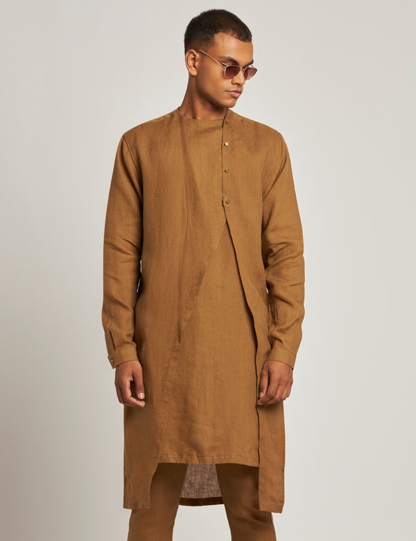 ANJAR  KURTA - GOLDEN BROWN