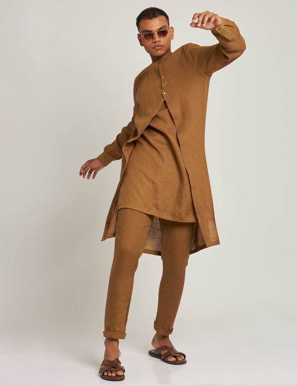 ANJAR  KURTA - GOLDEN BROWN