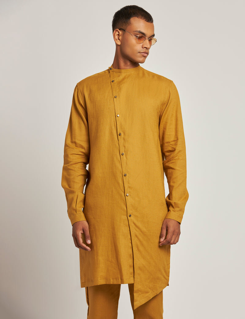 BIDAR KURTA - YELLOW