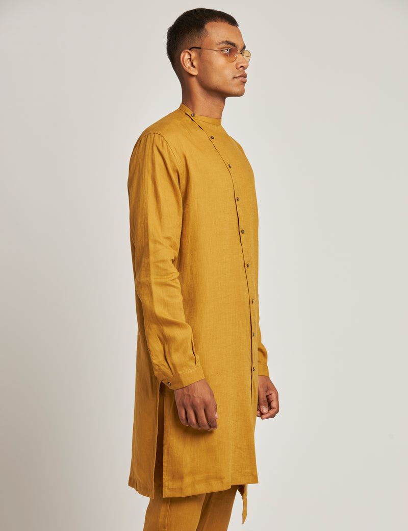 BIDAR KURTA - YELLOW