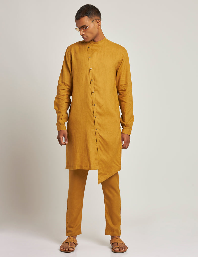 BIDAR KURTA - YELLOW