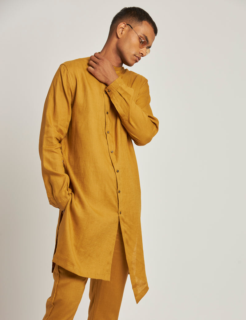 BIDAR KURTA - YELLOW