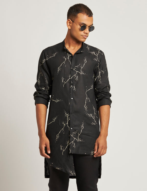 GURUNG - KURTA - TWIGS- BLACK